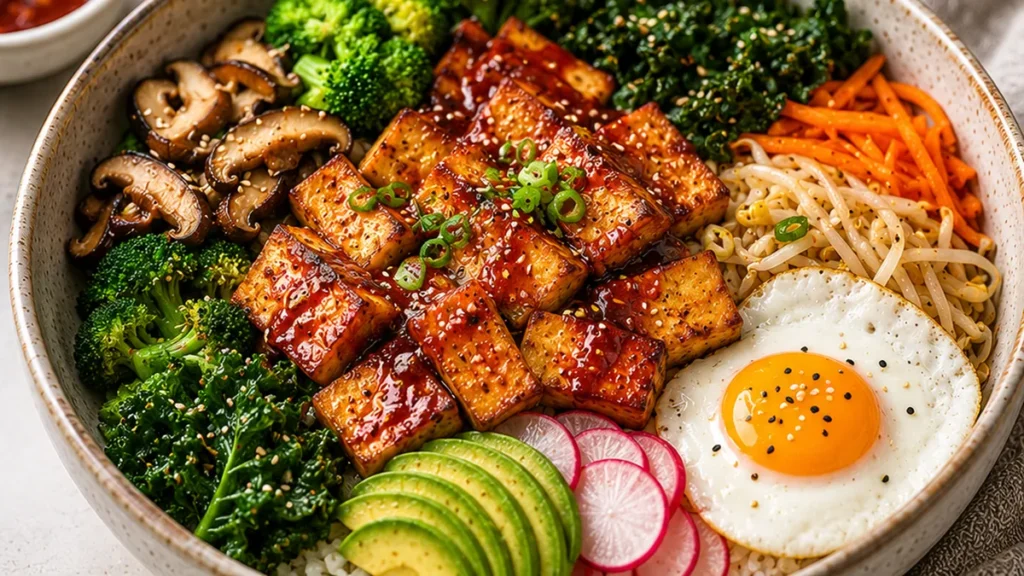 Crispy Tofu Bibimbap: Taste the Rainbow! - bibimbap tofu - Bibimbap Tofu: Master this vibrant and crispy tofu bibimbap recipe in under 45 minutes. Packed with s