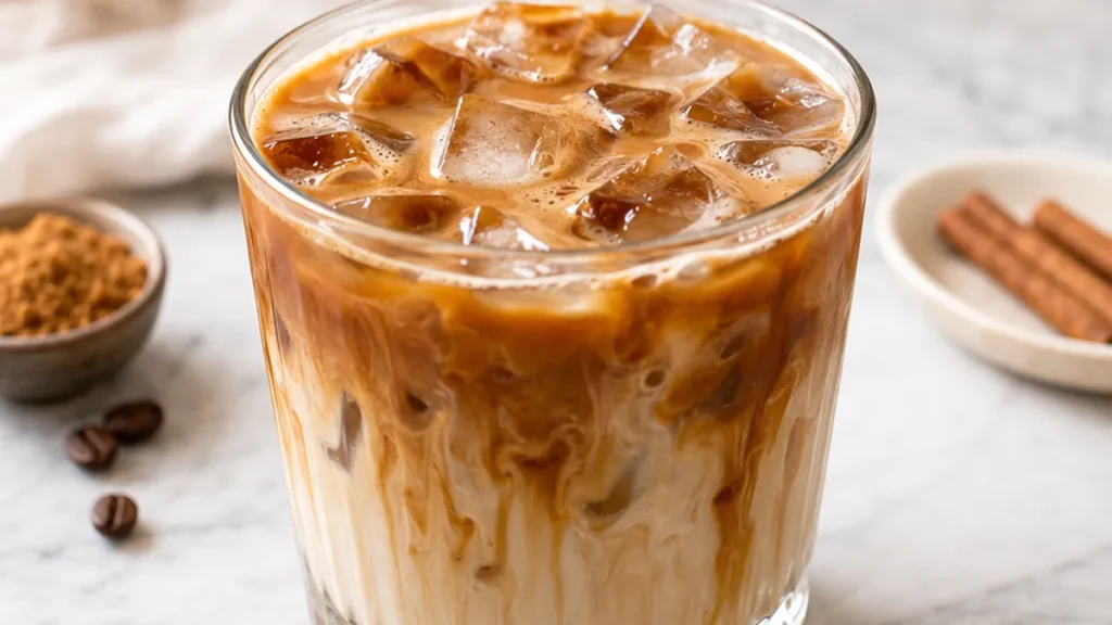 Iced Brown Sugar Espresso Latte - brown sugar latte - Discover the ultimate Iced Brown Sugar Latte recipe. Easy to make at home with shaken espresso and homemad