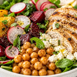 California Dream Bowl: Taste the Sunshine! - california bowl - Discover the ultimate California Bowl recipe! Packed with roasted veggies, pesto chicken, and cit