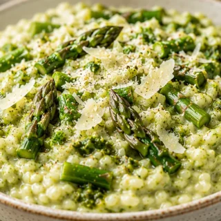 Creamy Cauliflower Risotto with Pesto - Discover the best Cauliflower Risotto recipe! A delicious, creamy, and healthy twist on traditional risotto, ready in un