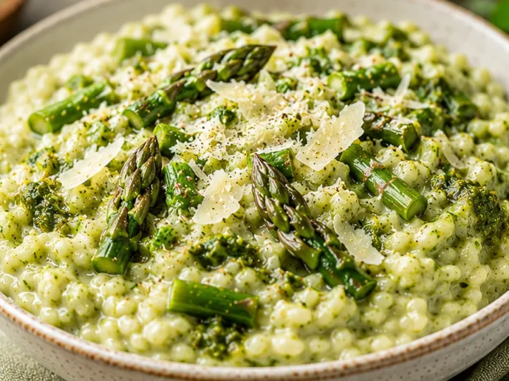 Creamy Cauliflower Risotto with Pesto