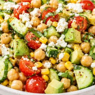 Corn, Tomato & Avocado Chickpea Salad
