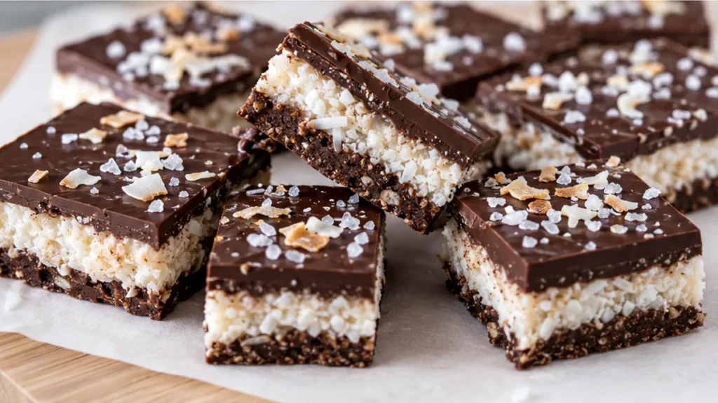 Dreamy Chocolate Coconut Bars - Pure Indulgence! Discover the best Dark Chocolate Covered Coconut Bars recipe. Easy, no-bake, and incredibly delicious. Perfect