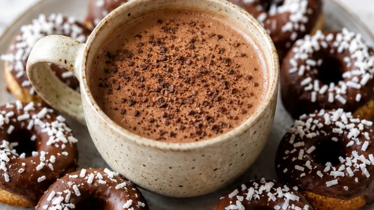 Dreamy Coconut Coffee & Mini Doughnut Bliss!