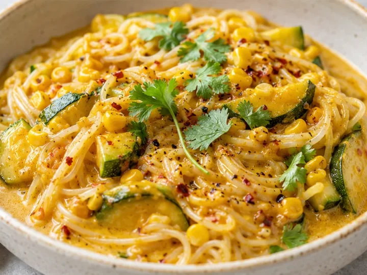 Coconut Curry Delight with Rice Noodles