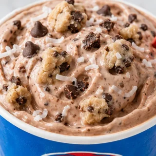 Chocolate Coconut Cookie Dough Ice Cream Blizzard