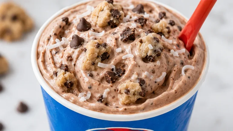 Chocolate Coconut Cookie Dough Ice Cream Blizzard