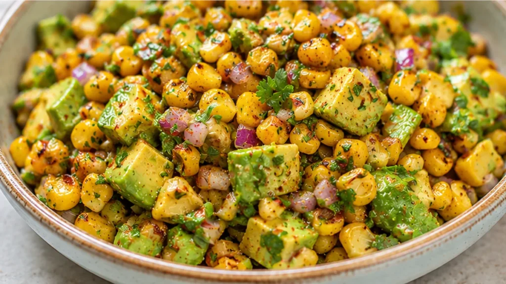 INSANE Grilled Corn Salad with Creamy Avocado - Discover this Grilled Corn Salad with creamy avocado 'mayo'! Easy to make, bursting with smoky, spicy, and fresh
