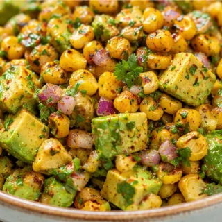 INSANE Grilled Corn Salad with Creamy Avocado - Discover this Grilled Corn Salad with creamy avocado 'mayo'! Easy to make, bursting with smoky, spicy, and fresh