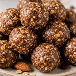 No-Bake Energy Bites: Coffee Almond Peanut Butter Oats