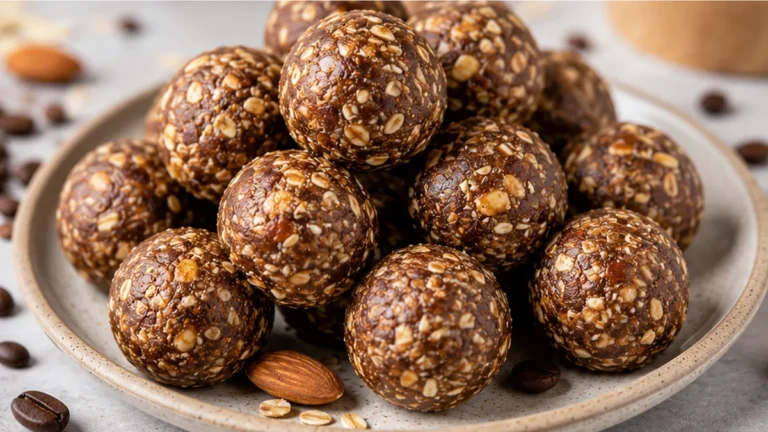 No-Bake Energy Bites: Coffee Almond Peanut Butter Oats
