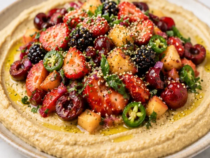 Juicy Fruit Salsa & Creamy Miso Hummus