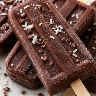 Decadent Chocolate Coconut Fudge Popsicles - Discover delicious fudge popsicles! Easy recipe for creamy chocolate coconut coffee treats, ready in 4 hours. Perfe