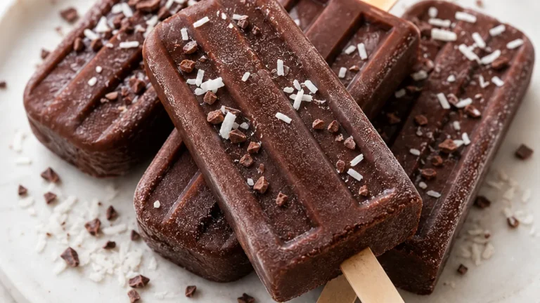 Decadent Chocolate Coconut Fudge Popsicles