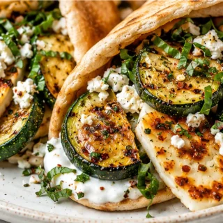 Greek Pitas: Crispy Zucchini & Magic Feta! Discover the best Greek Pitas recipe! Featuring fried zucchini, marinated feta, olive pesto, and garbanzo beans. Easy