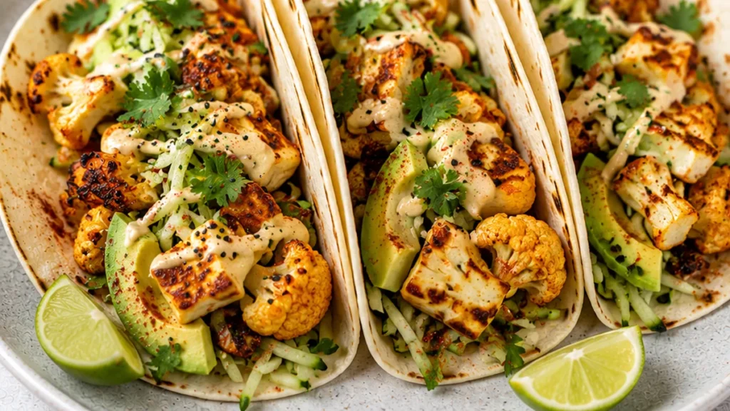 Mind-Blowing Cauliflower Halloumi Tacos - Halloumi tacos: Master these ultimate roasted cauliflower tacos with spicy avocado basil guacamole in under 45 minutes