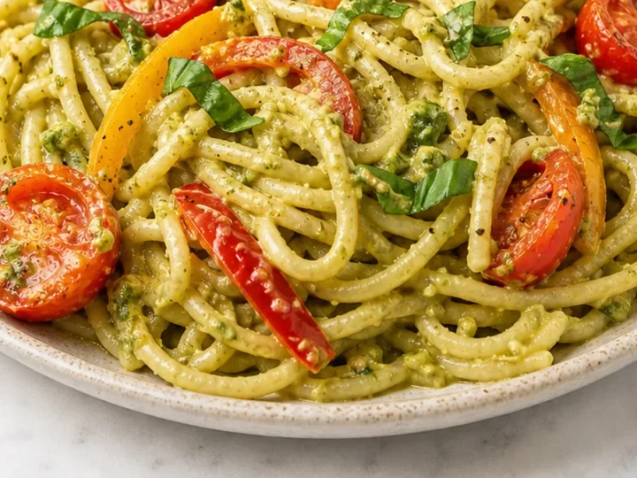 20-Min Mediterranean Hummus Noodles