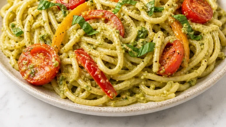 20-Min Mediterranean Hummus Noodles