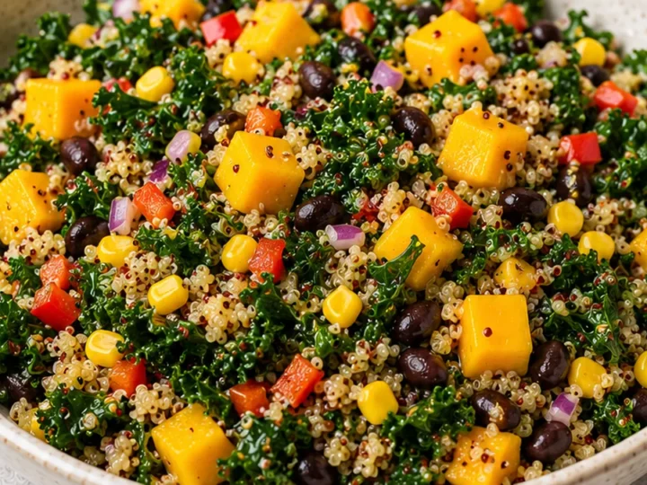 Southwest Mango Kale Quinoa Salad