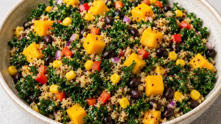 Southwest Mango Kale Quinoa Salad