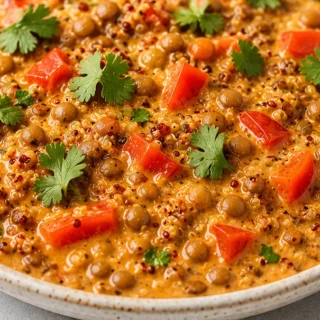 Creamy Coconut Lentil & Quinoa Curry - lentil curry - Lentil curry: Whip up this creamy, flavorful coconut and quinoa curry in under 35 minutes. Healthy, vegan-