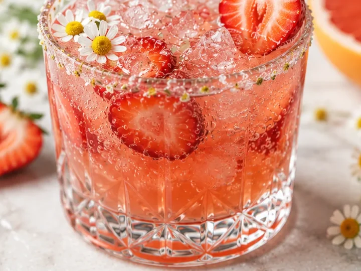 Strawberry Chamomile Paloma Cocktail