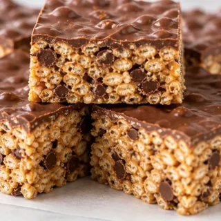 Chocolate Peanut Butter Crispy Treats - Discover the ultimate peanut butter crispy treats! Easy to make, no-bake recipe with chocolate and rice crisps. Perfect