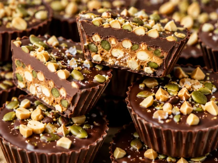 Fall Peanut Butter Cups with Pumpkin Seed Crunch