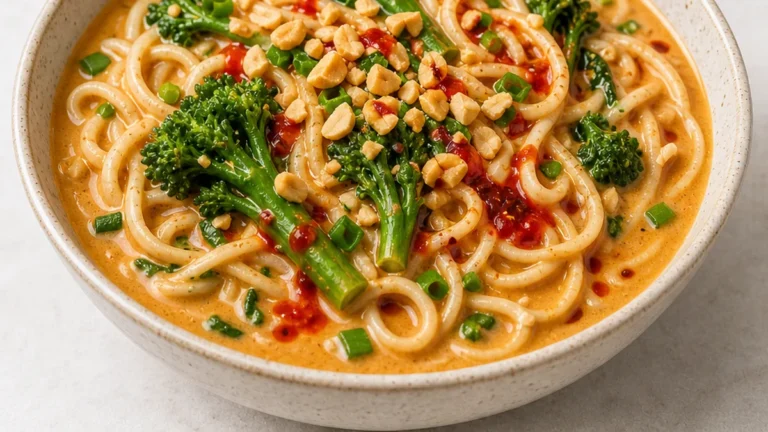 20-Min Creamy Peanut Noodle Soup Recipe