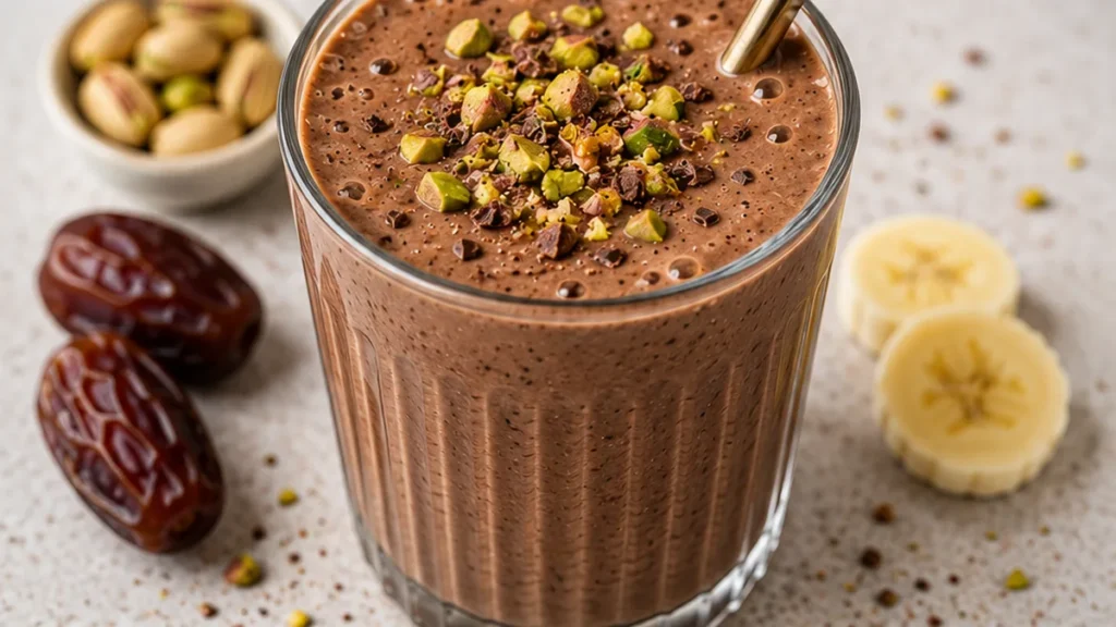 Chocolate Pistachio Shake Recipe - Pistachio shake: Blend this ultimate creamy, decadent treat in minutes. Packed with chocolate and healthy ingredients for a p