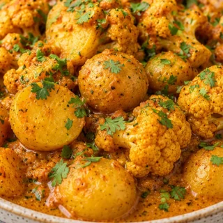 Slow Cooker Potato & Cauliflower Curry - potato cauliflower - Potato cauliflower curry: Make this incredibly flavorful slow cooker dish in under 4 hours. Tender