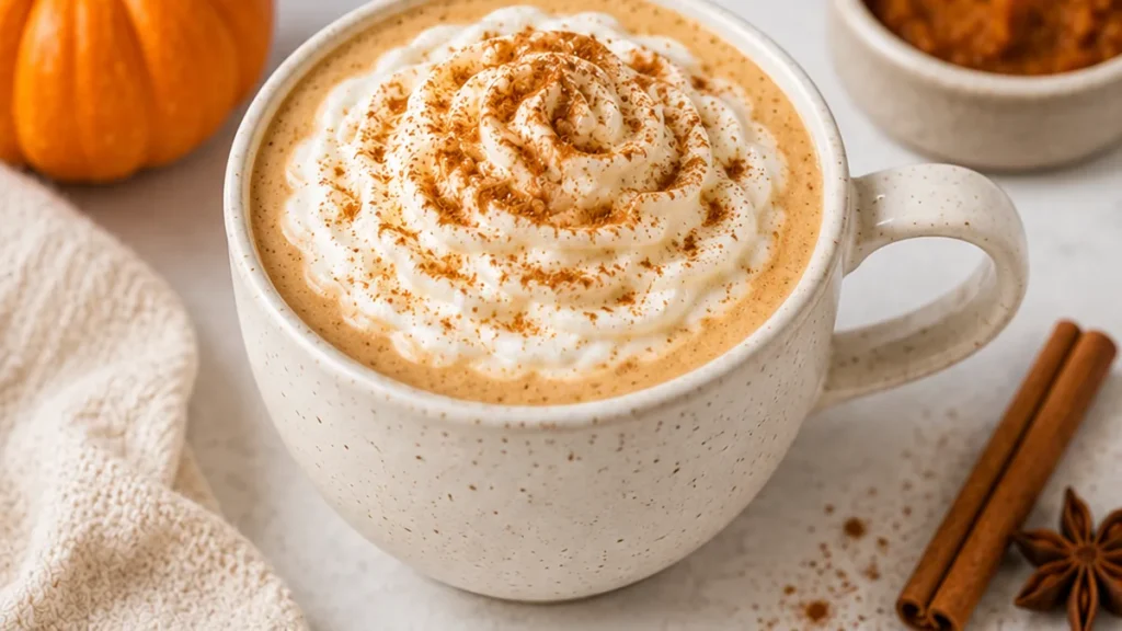 Cozy Pumpkin Spice & Maple Latte Magic! - pumpkin latte - Pumpkin latte: Make this the best autumn drink with creamy milk, pumpkin butter, coffee, maple syrup,