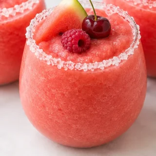 Frozen Rosé Sangria Slushies: Ultimate Summer Sip - rose sangria - Discover the ultimate Frozen Rose Sangria Slushie! Easy to make with watermelon, raspberries,