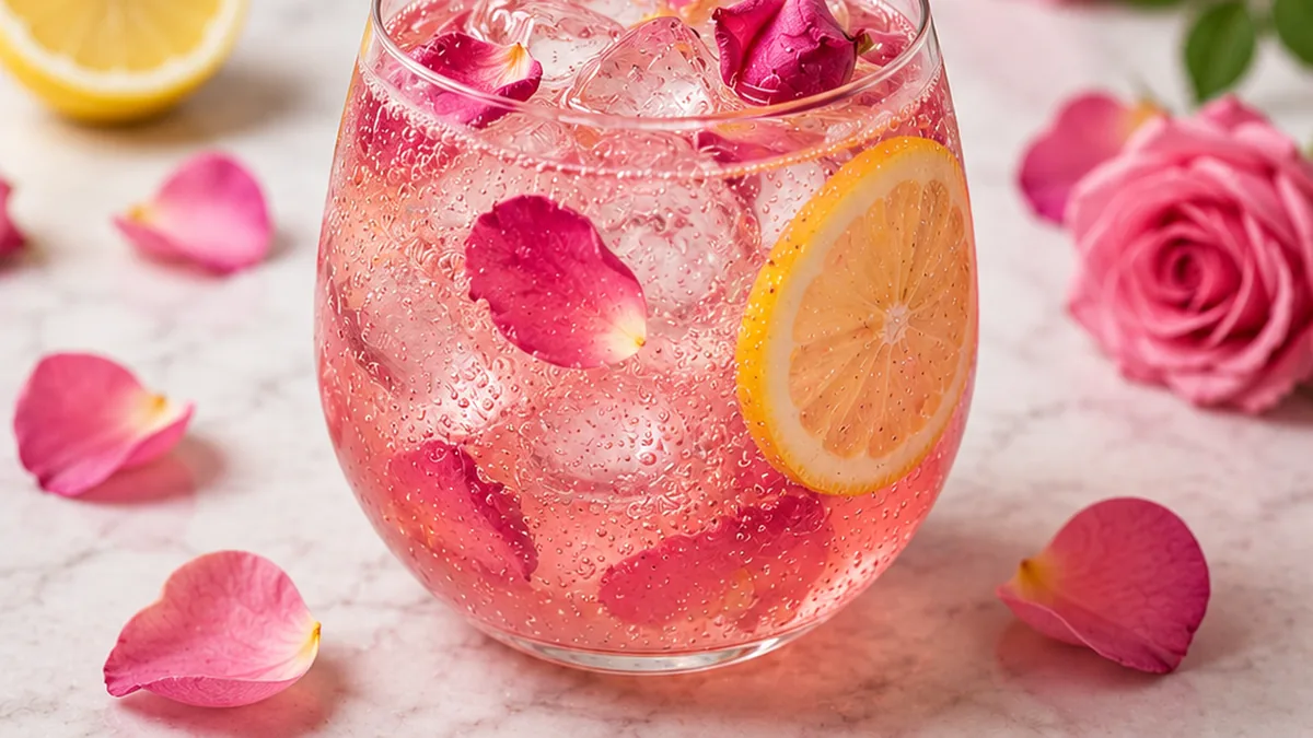 Rose Lemon Spritzer: A Refreshing Floral Drink - rose spritzer - Rose spritzer: Make this incredibly delicious and refreshing floral drink in minutes. Perfect f