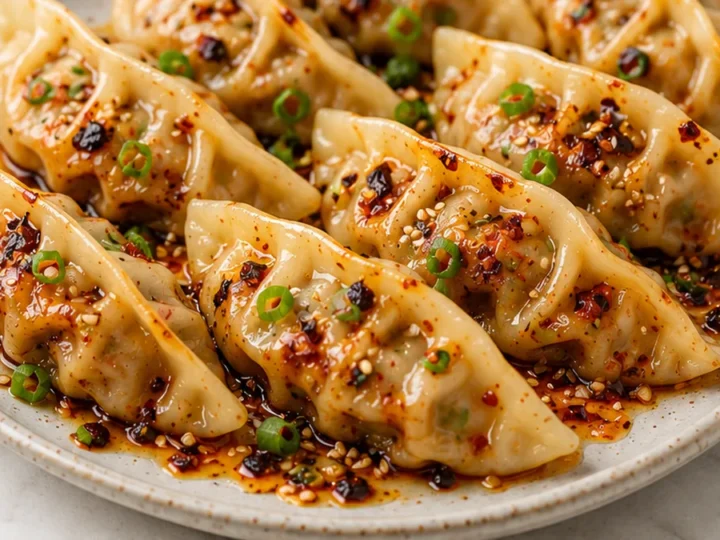 Sesame Ginger Chicken Dumplings with Chili Oil ️