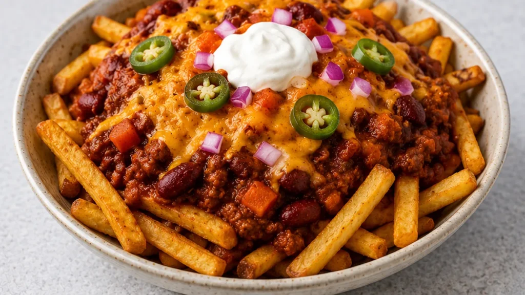 Spicy Chili & Fries: Flavor Explosion! Spicy chili: Make this hearty and flavorful black bean and lentil chili recipe in under 90 minutes. Perfect for a cozy, s