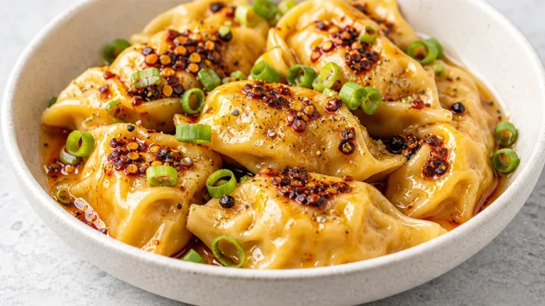Butternut Squash Dumplings with Chili Crisp