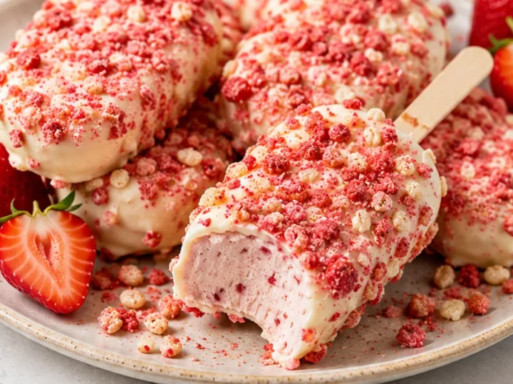 Melty Strawberry Shortcake Ice Cream Bars