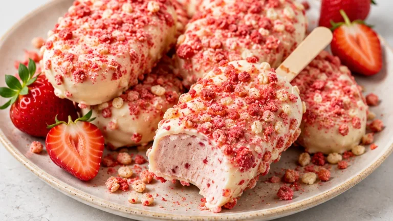 Melty Strawberry Shortcake Ice Cream Bars
