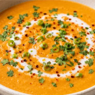 Creamy Thai Carrot Sweet Potato Soup - Pure Comfort! - thai soup