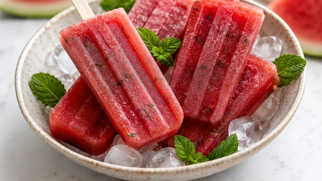 ️ Watermelon Hibiscus Mint Popsicles - watermelon popsicles - Discover the best watermelon popsicles recipe! Easy, refreshing, and packed with hibiscus, mint, a