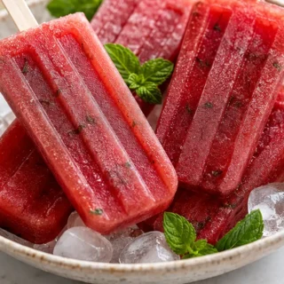 ️ Watermelon Hibiscus Mint Popsicles - watermelon popsicles - Discover the best watermelon popsicles recipe! Easy, refreshing, and packed with hibiscus, mint, a