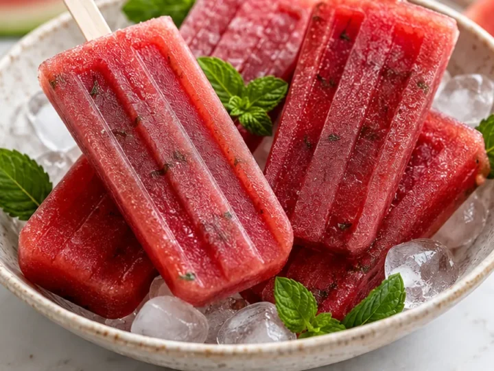 ️ Watermelon Hibiscus Mint Popsicles