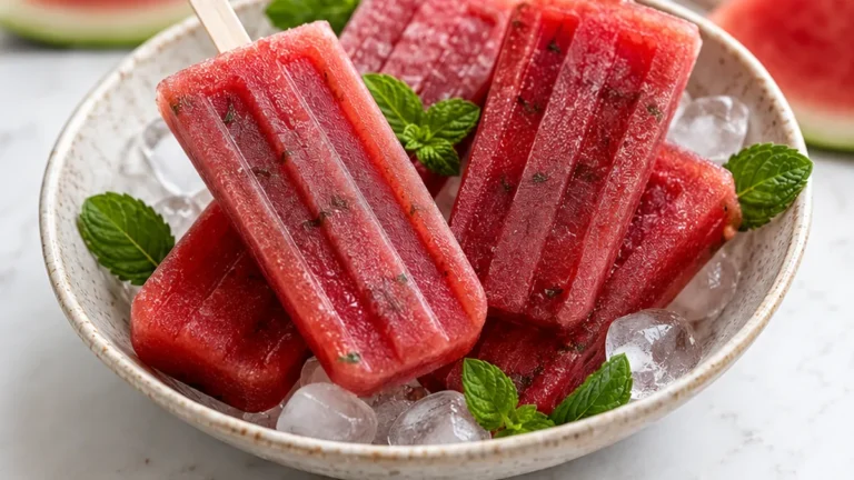 ️ Watermelon Hibiscus Mint Popsicles