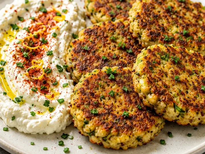 Zucchini Patties with Whipped Feta!