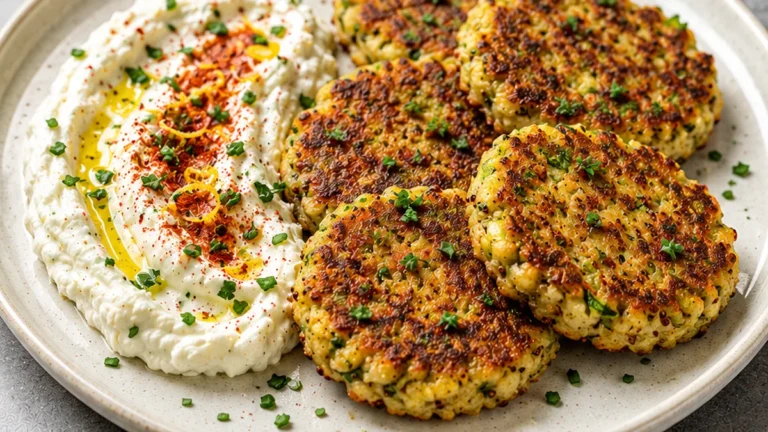 Zucchini Patties with Whipped Feta!