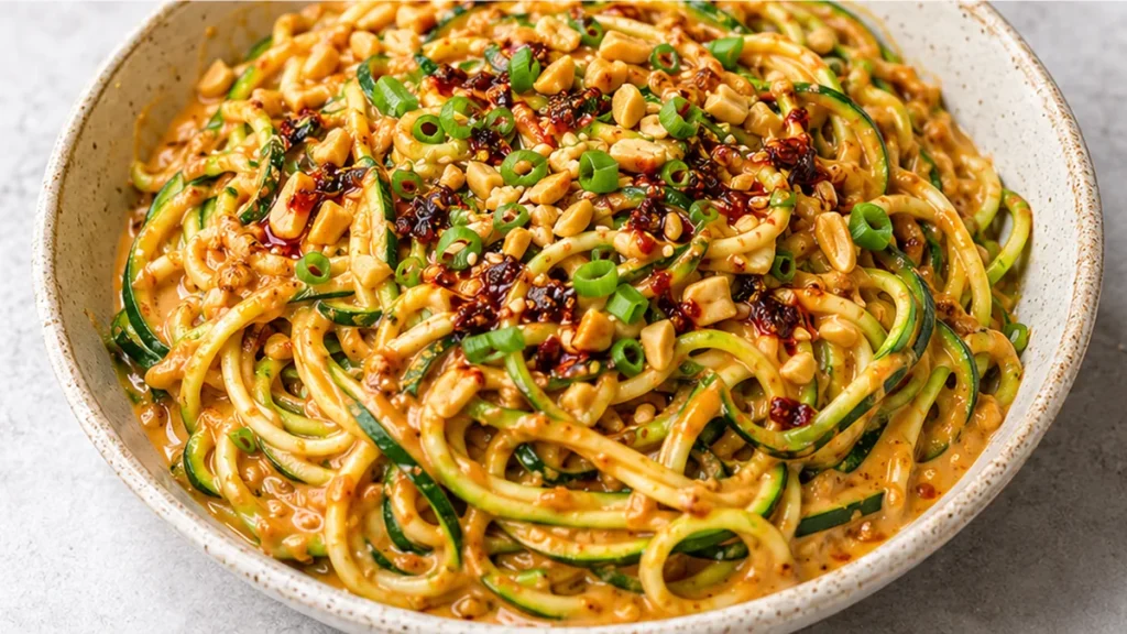 Schezwan Peanut Zucchini Noodles! ️ - Discover Schezwan Zucchini Noodles! A spicy, creamy, and quick recipe ready in 25 minutes. Perfect for a healthy and flavo