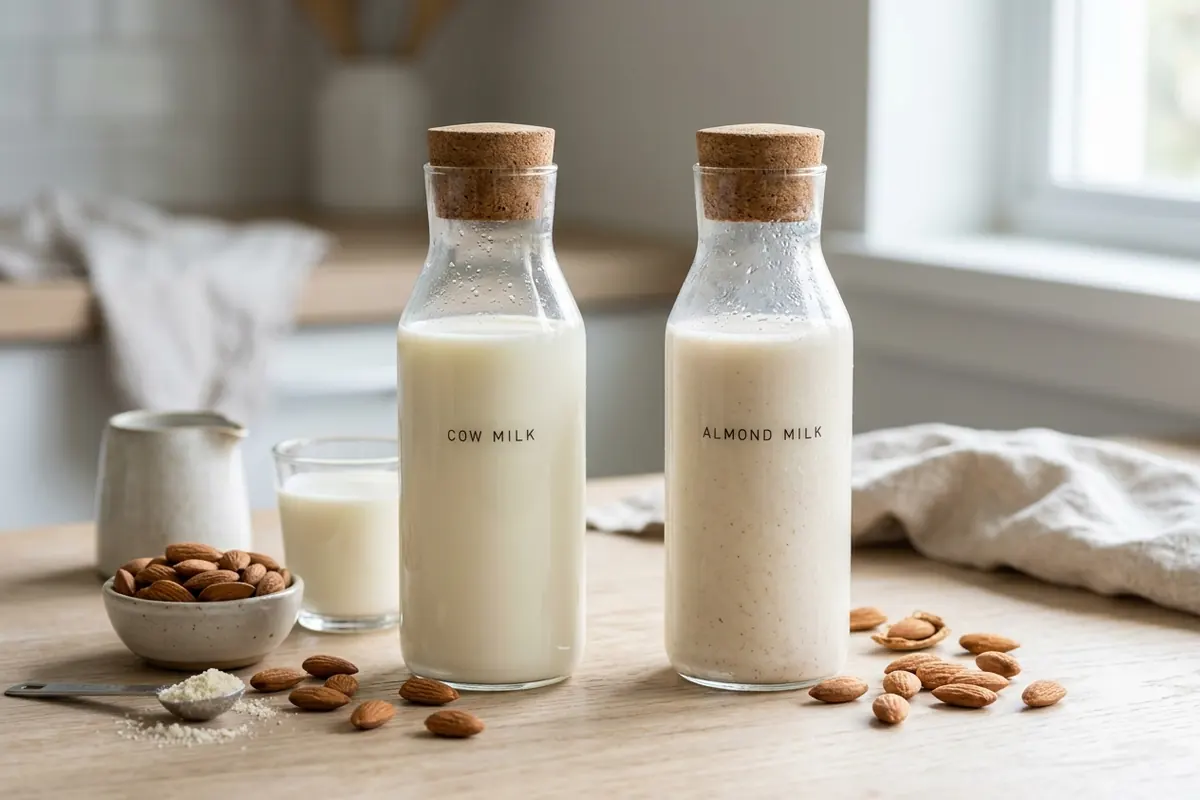 Almond milk vs cow milk: nutrition head to head Almond milk healthier than cow milk — Almond milk vs cow milk: nutrition head to head