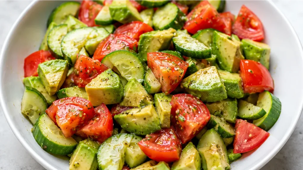 Fresh Avocado Cucumber Tomato Salad - avocado salad - Avocado salad: whip up this vibrant and healthy avocado cucumber tomato salad in minutes. It's a perfect s