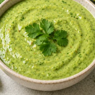 Creamy Avocado Cilantro Sauce Recipe - avocado sauce - Avocado sauce: whip up this easy, vibrant green sauce in minutes! Perfect for tacos, salads, and dips. Fr
